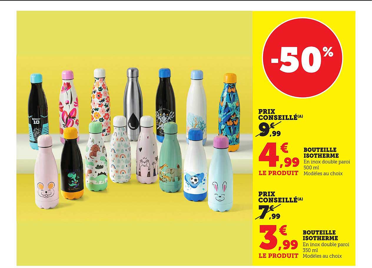Bouteille Isotherme 500 ml à 4,99€