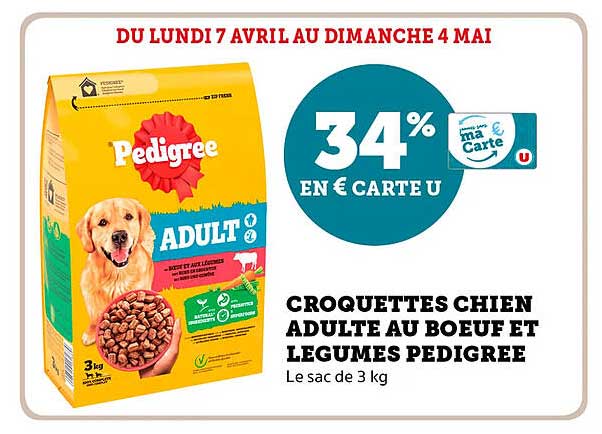 CROQUETTES CHIEN ADULTE AU BOEUF ET LEGUMES PEDIGREE