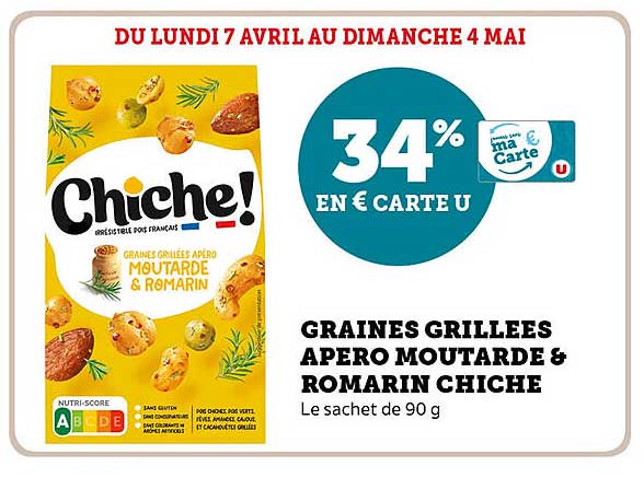 GAINES GRILLEES APERO MOUTARDE & ROMARIN CHICHE