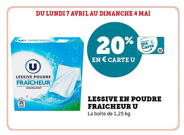 Lessive en Poudre Fraîcheur U