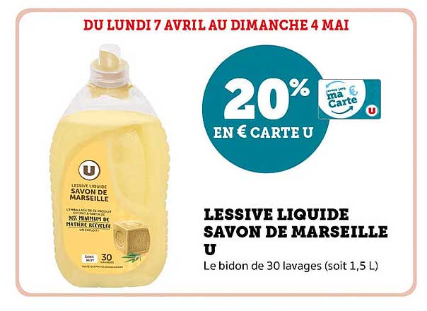 LESSIVE LIQUIDE SAVON DE MARSEILLE U