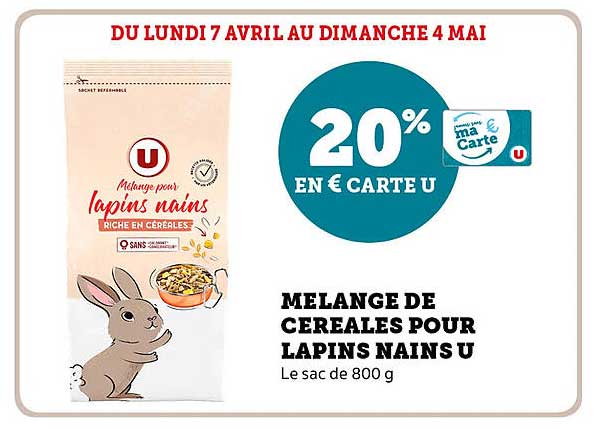 MELANGE DE CEREALES POUR LAPINS NAINS U