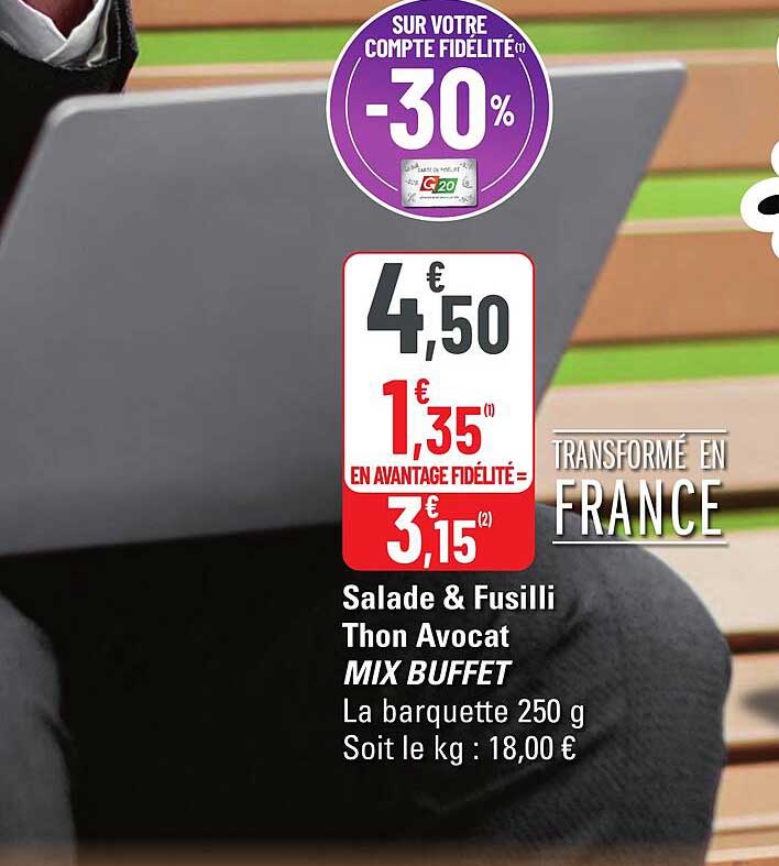 MIX BUFFET - Salade & Fusilli Thon Avocat