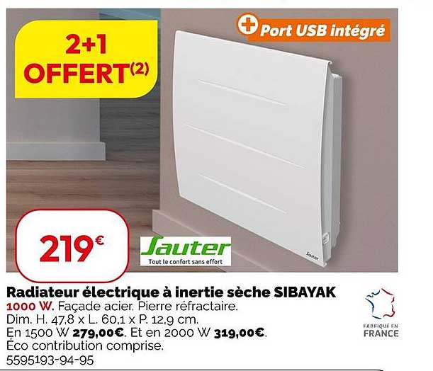 Radiateur électrique à inertie sèche SIBAYAK