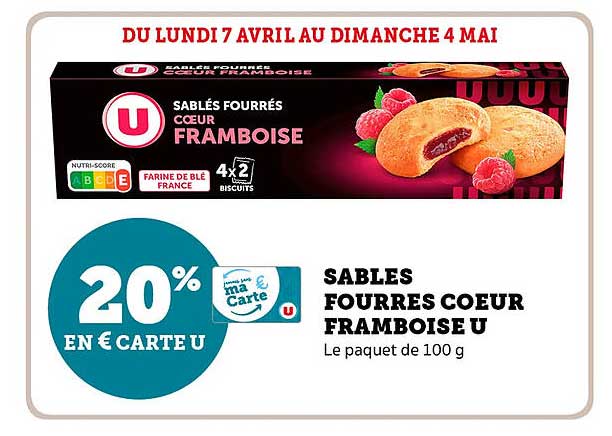 SABLÉS FOURRÉS CŒUR FRAMBOISE U