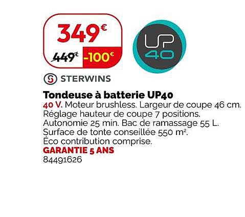 Tondeuse à batterie UP40