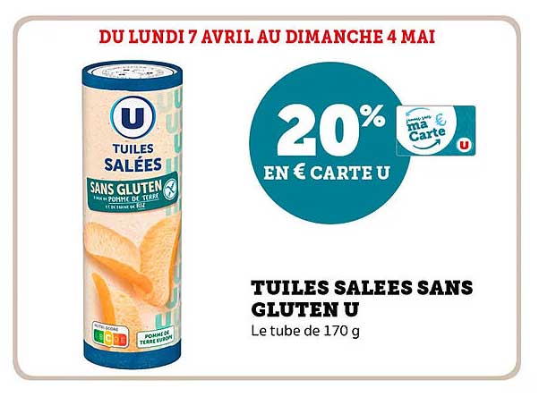 TUILES SALEES SANS GLUTEN U