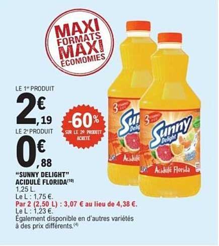 Promo "Sunny Delight" Acidulé Florida chez E.Leclerc - 123Catalogue.fr