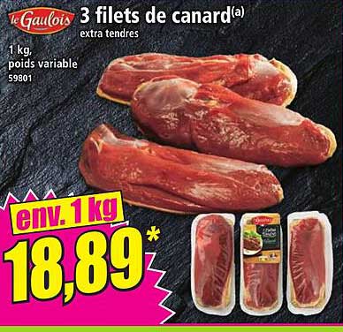 3 filets de canard extra tendres