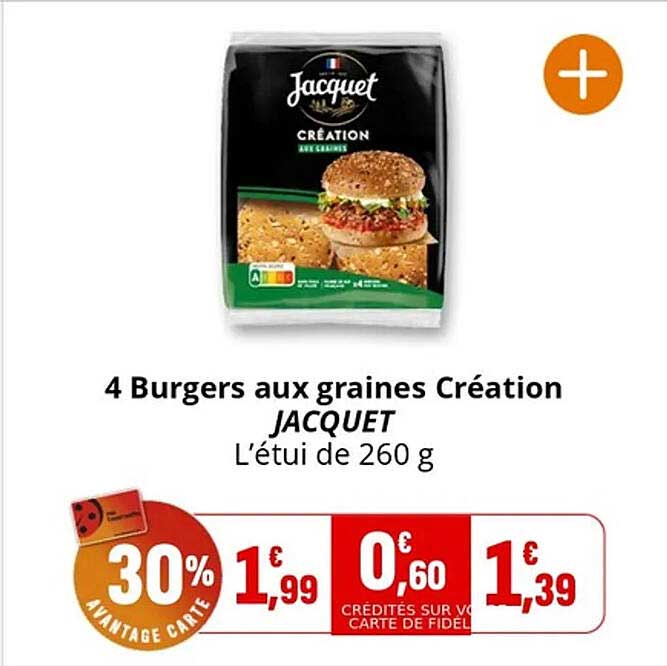 4 Burgers aux graines Création JACQUET