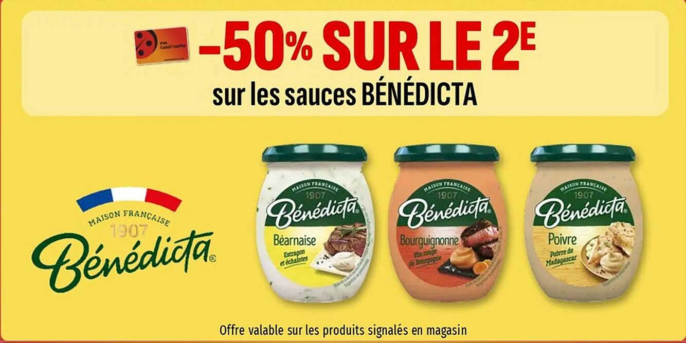 -50% SUR LE 2E sur les sauces BÉNÉDICTA