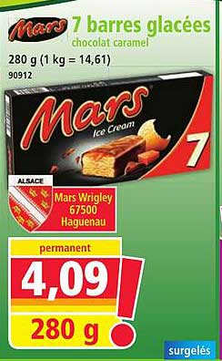 7 barres glacées chocolat caramel