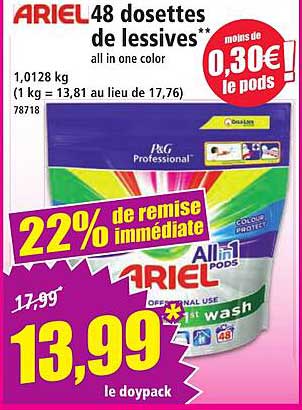 ARIEL 48 dosettes de lessives** all in one color