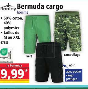 Bermuda cargo homme