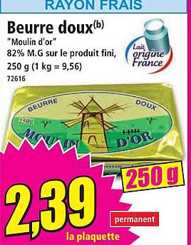 Beurre doux "Moulin d'or"