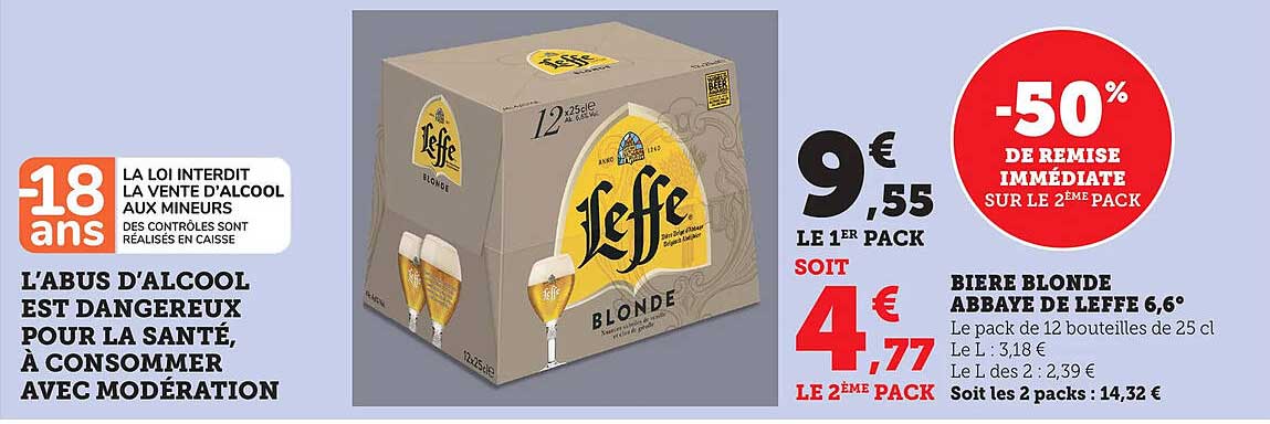 BIÈRE BLONDE ABBAYE DE LEFFE 6,6°