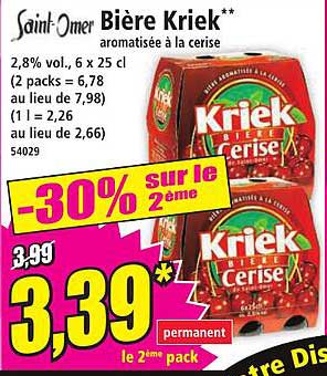 Bière Kriek** aromatisée à la cerise