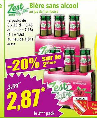 Bière sans alcool au jus de framboise