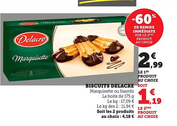 BISCUITS DELACRE Marquise ou biarritz