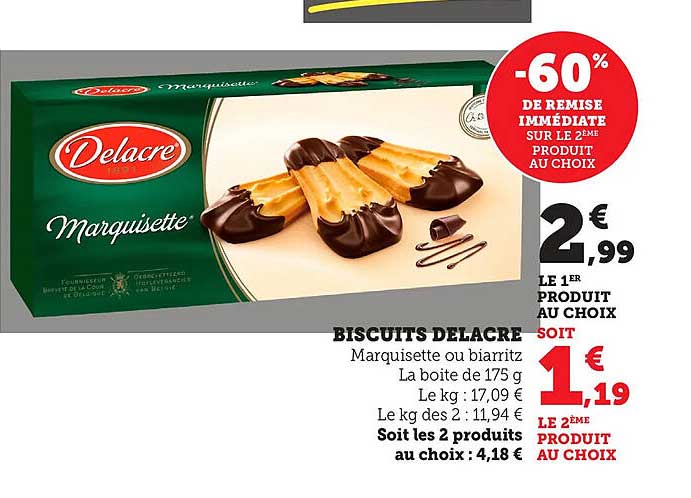 BISCUITS DELACRE Marquiseette ou biarritz