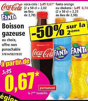 Boisson gazeuse au choix, offre non panachable