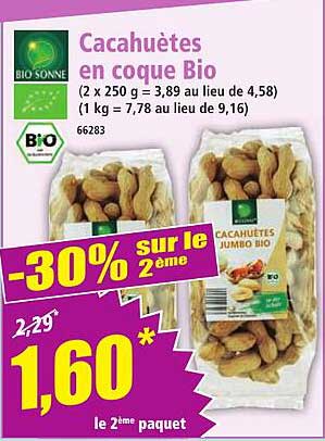 Cacahuètes en coque Bio