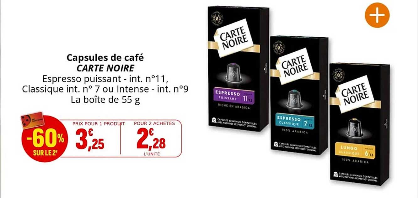 Capsules de café CARTE NOIRE