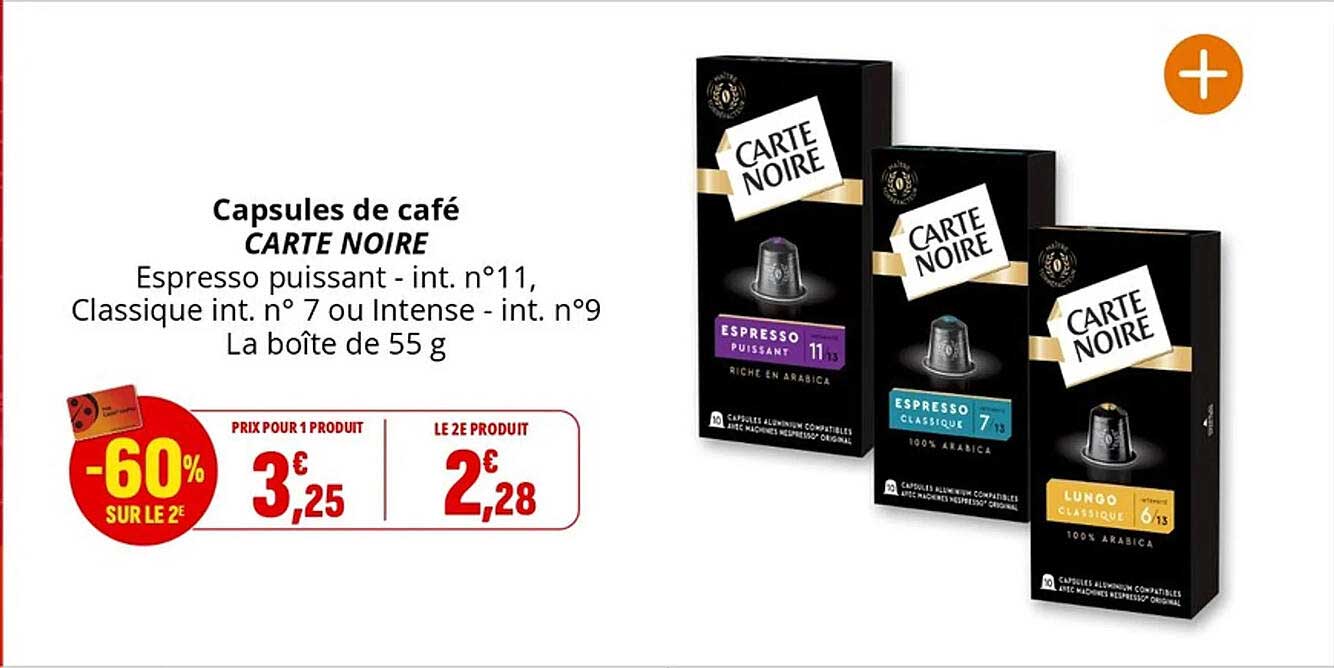 Capsules de café CARTE NOIRE