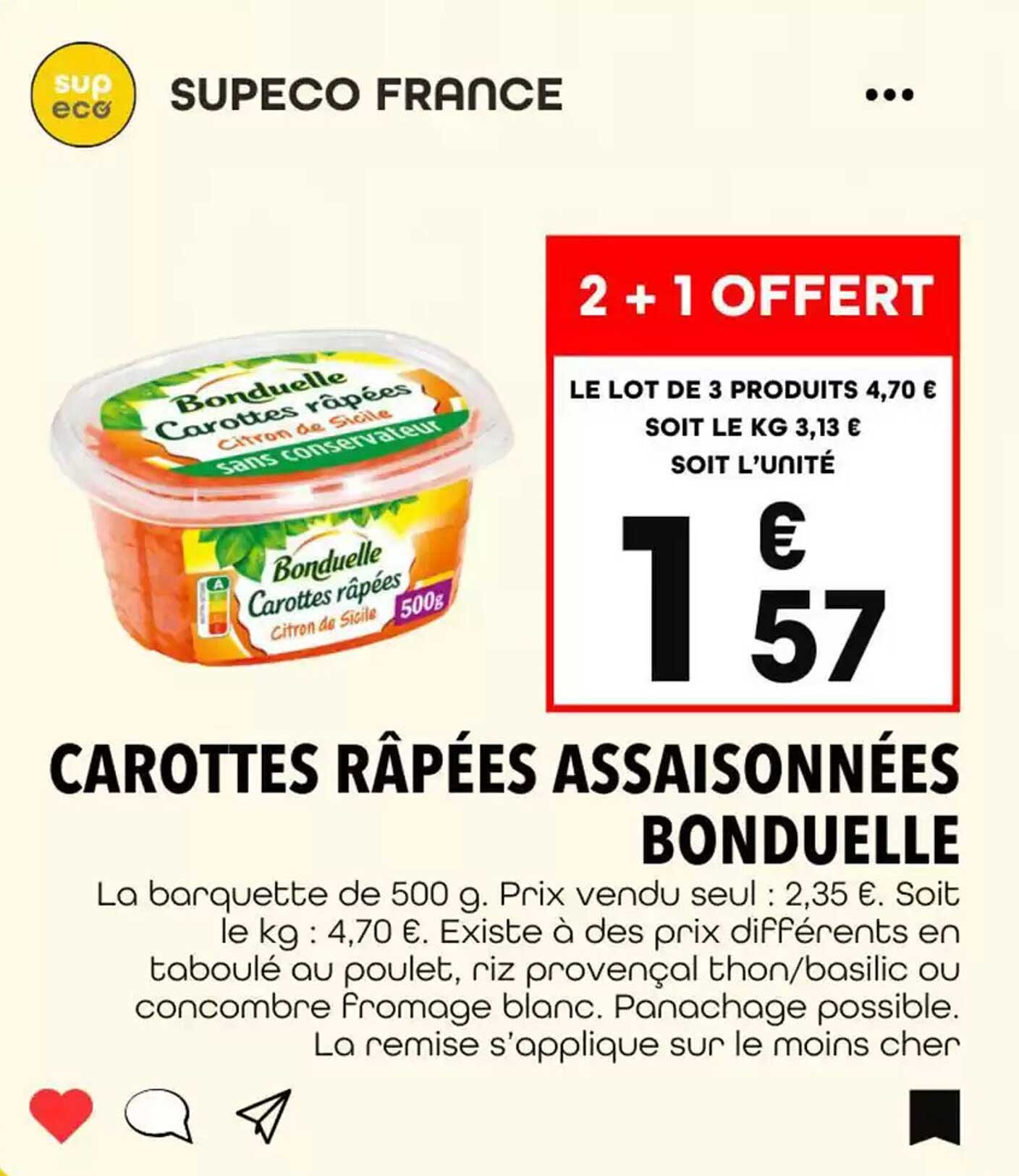 CAROTTES RÂPÉES ASSAISONNÉES BONDUELLE
