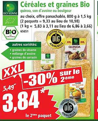Céréales et graines Bio