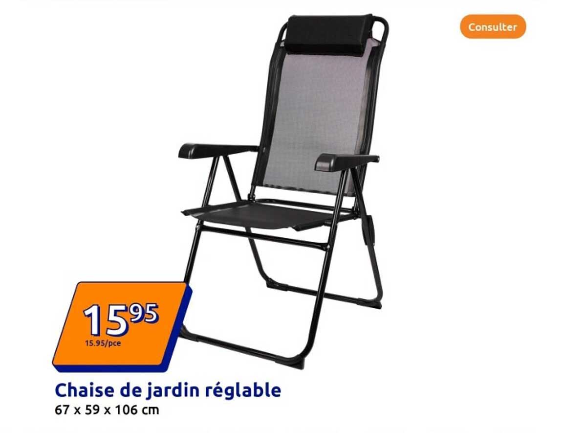 Chaise de jardin réglable