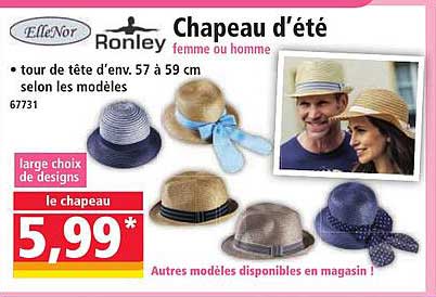 Chapeau d'été femme ou homme