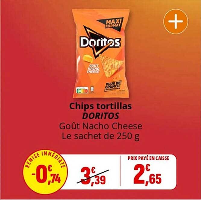 Chips tortillas DORITOS - Goût Nacho Cheese