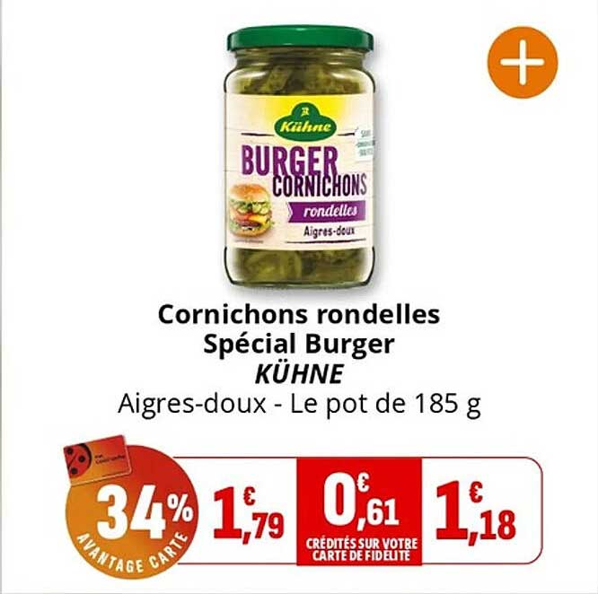 Cornichons rondelles Spécial Burger KÜHNE