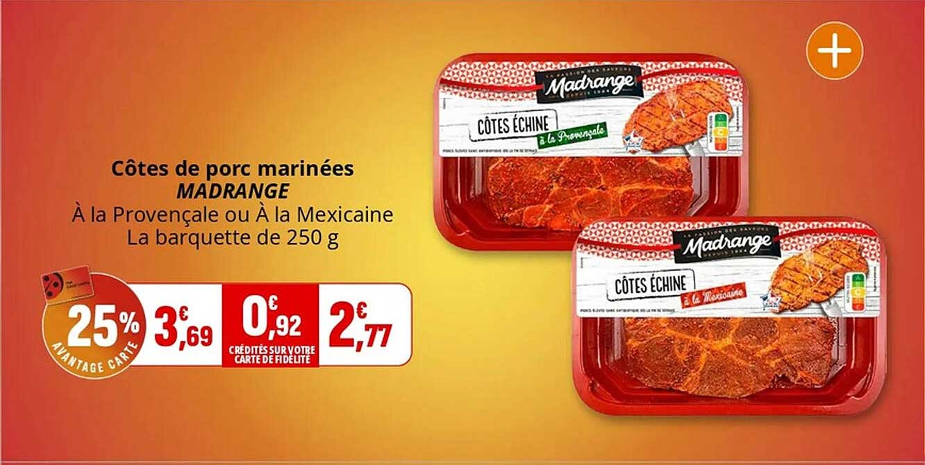 Côtes de porc marinées MADRANGE