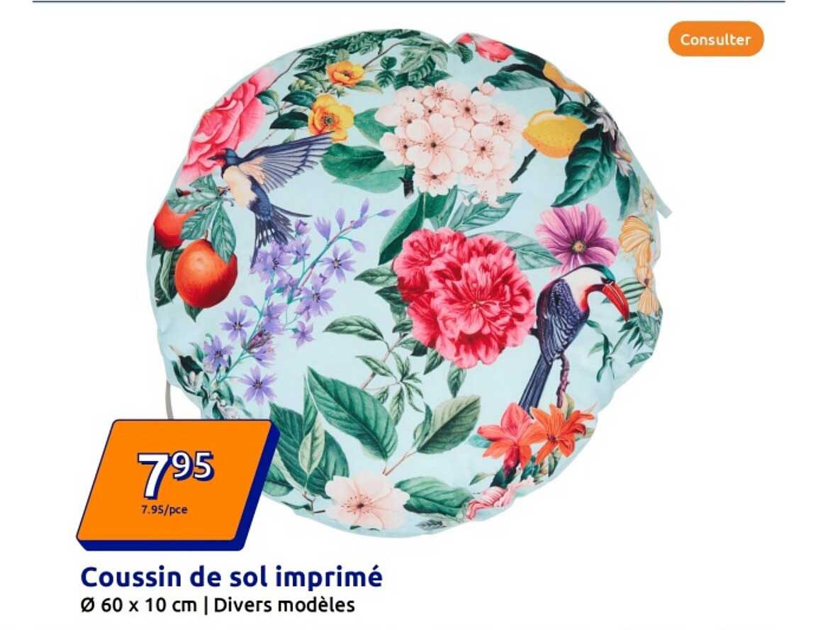 Coussin de sol imprimé