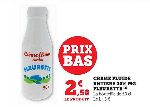 CREME FLUIDE ENTIRE 30% MG FLEURETTE