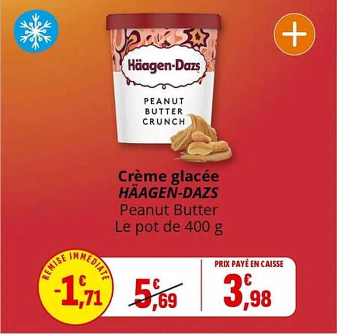 Crème glacée HÄAGEN-DAZS Peanut Butter Le pot de 400 g