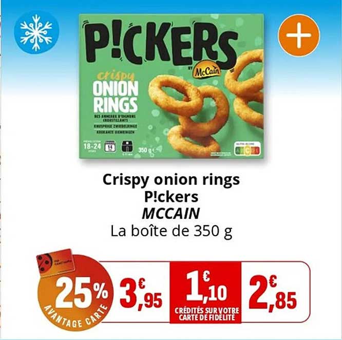 Crispy onion rings P!ckers McCain La boîte de 350 g