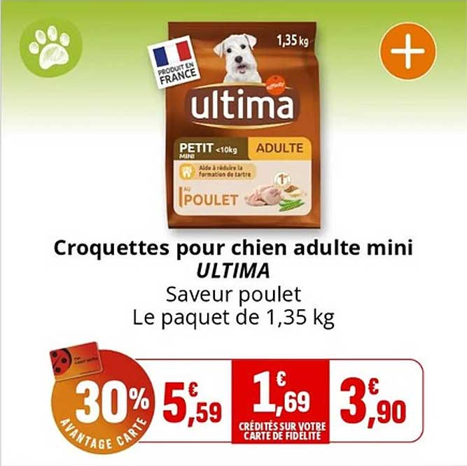 Croquettes pour chien adulte mini ULTIMA - Saveur poulet