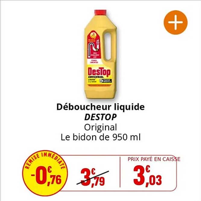 Déboucheur liquide DESTOP Original Le bidon de 950 ml