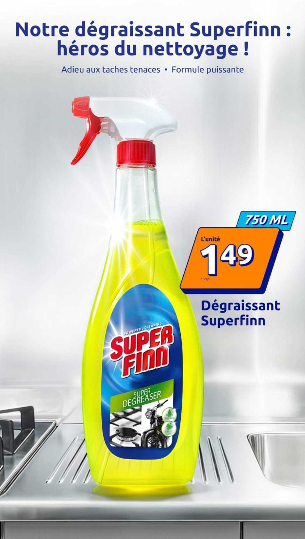 Dégraissant Superfinn : héros du nettoyage !