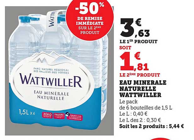 EAU MINERALE NATURELLE WATTWILLER