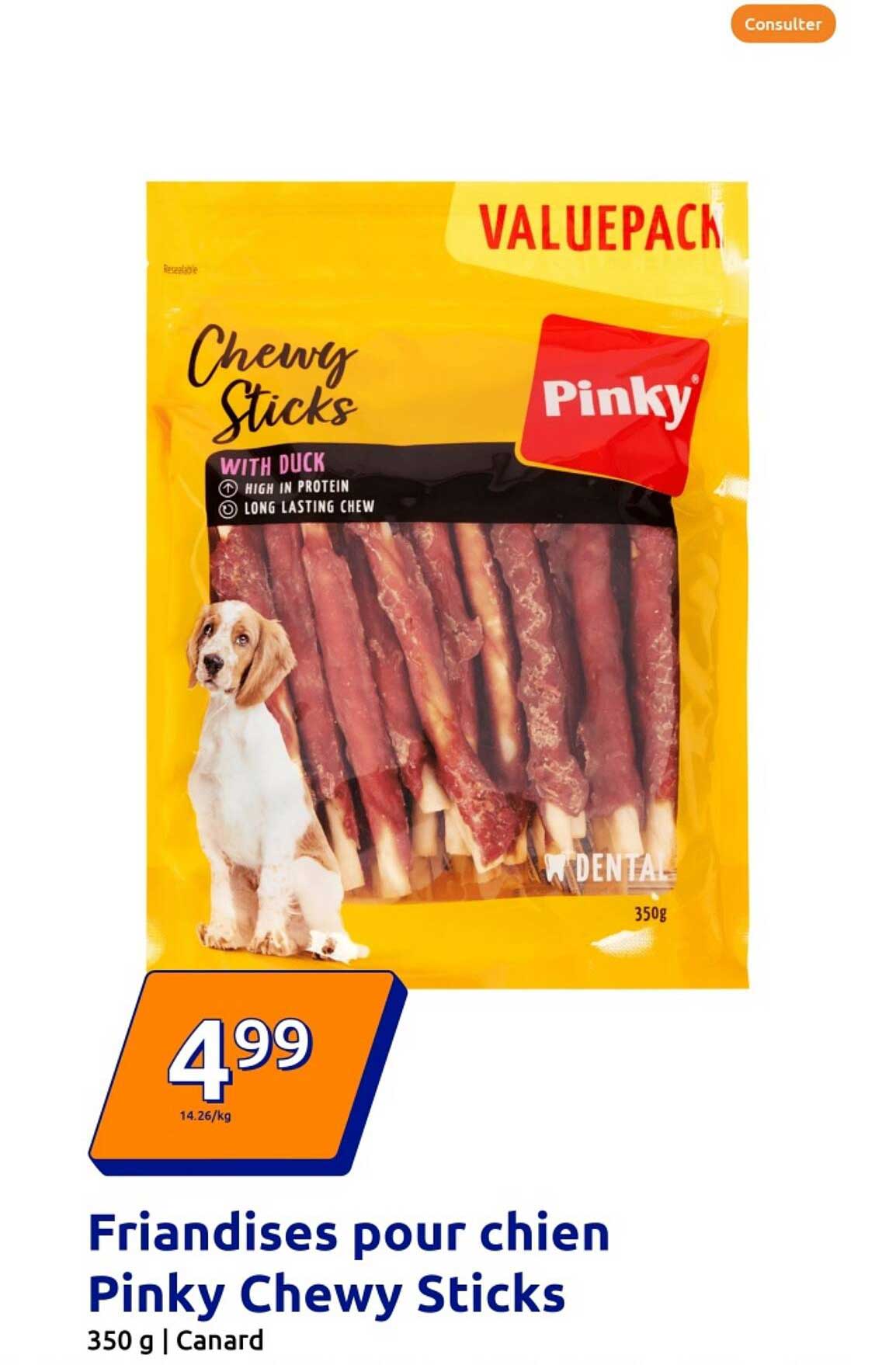 Friandises pour chien Pinky Chewy Sticks