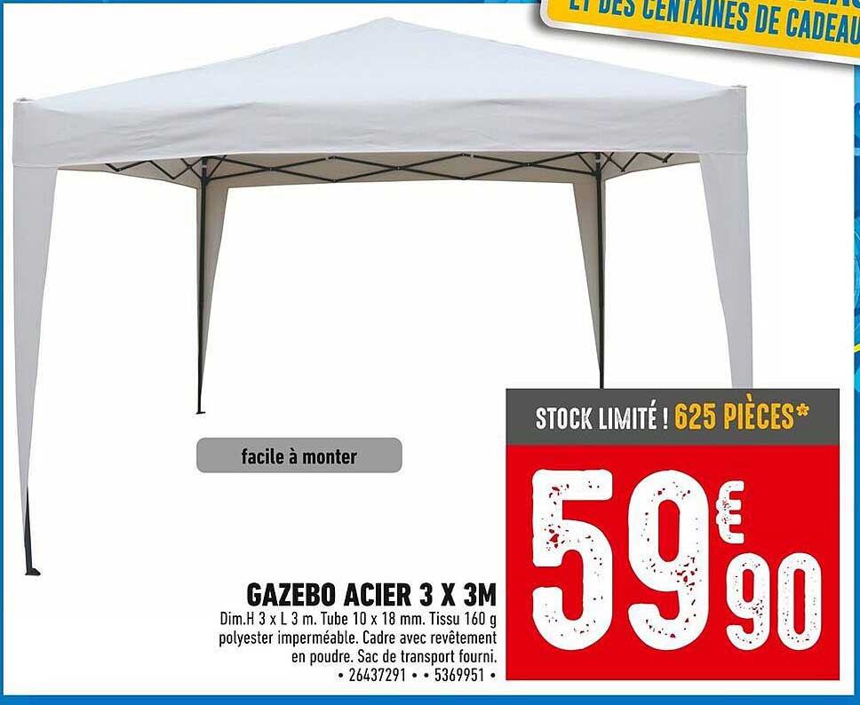 GAZEBO ACIER 3 X 3M