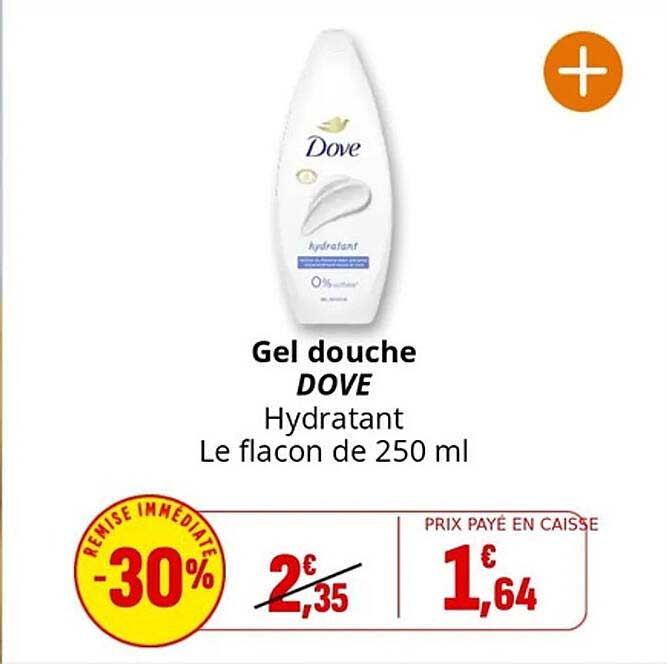 Gel douche DOVE Hydratant Le flacon de 250 ml
