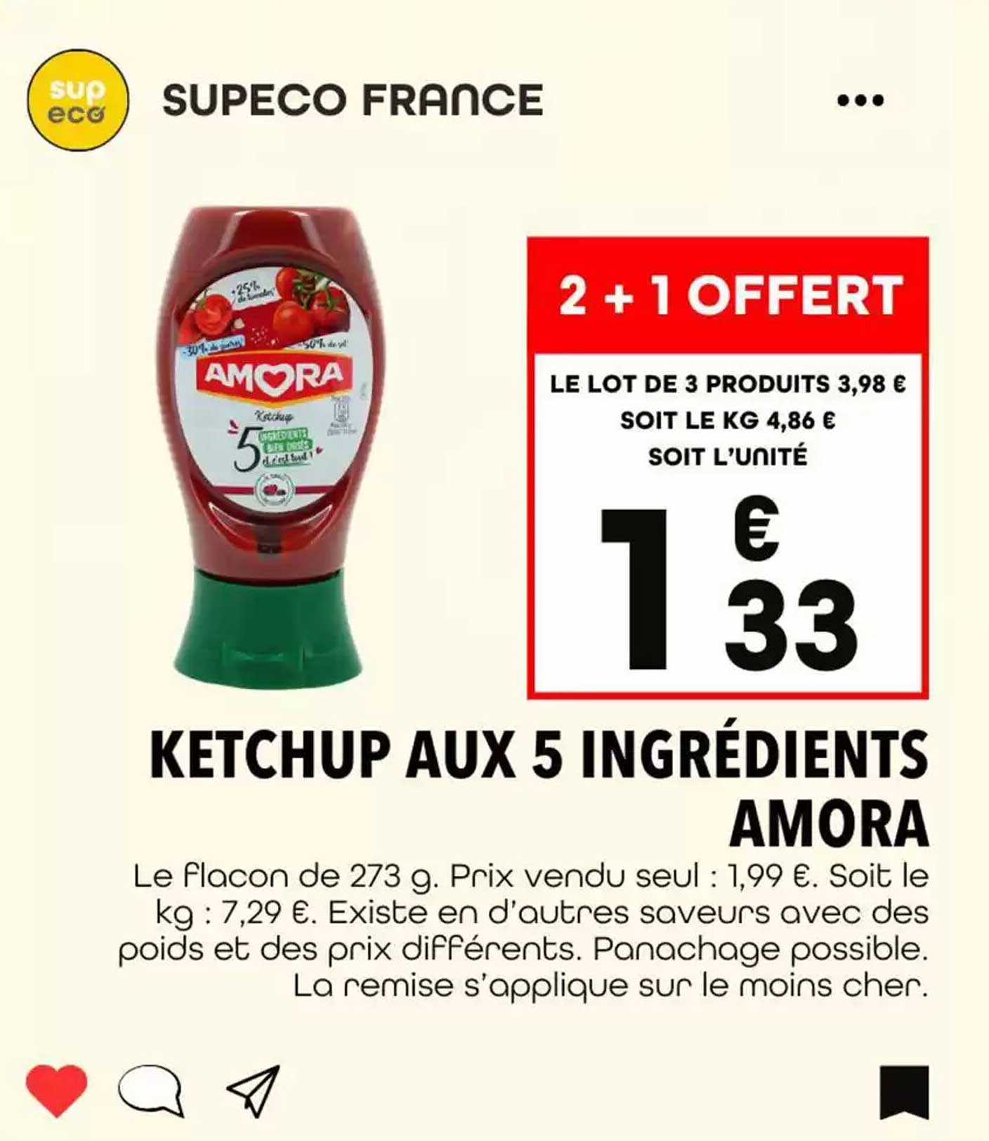 KETCHUP AUX 5 INGRÉDIENTS AMORA