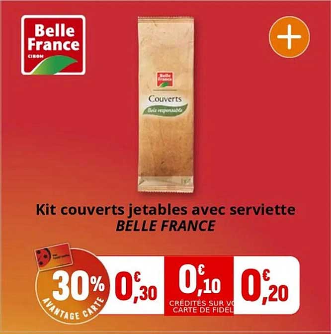 Kit couverts jetables avec serviette BELLE FRANCE