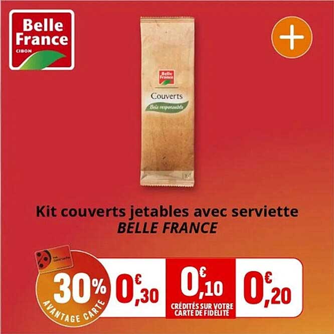 Kit couverts jetables avec serviette BELLE FRANCE