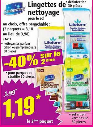 Lingettes de nettoyage pour le sol